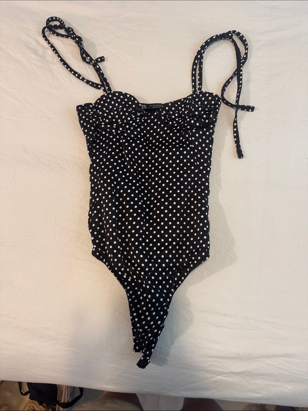 Zara Black Polka Dot Bodysuit